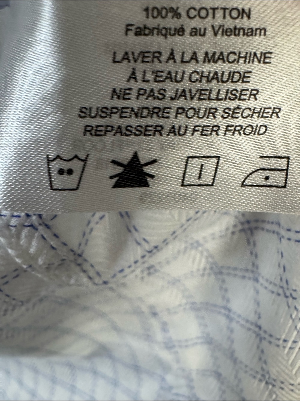 David Donahue White Shirt with Light Blue Windowpane Check - Picture 6 of 9